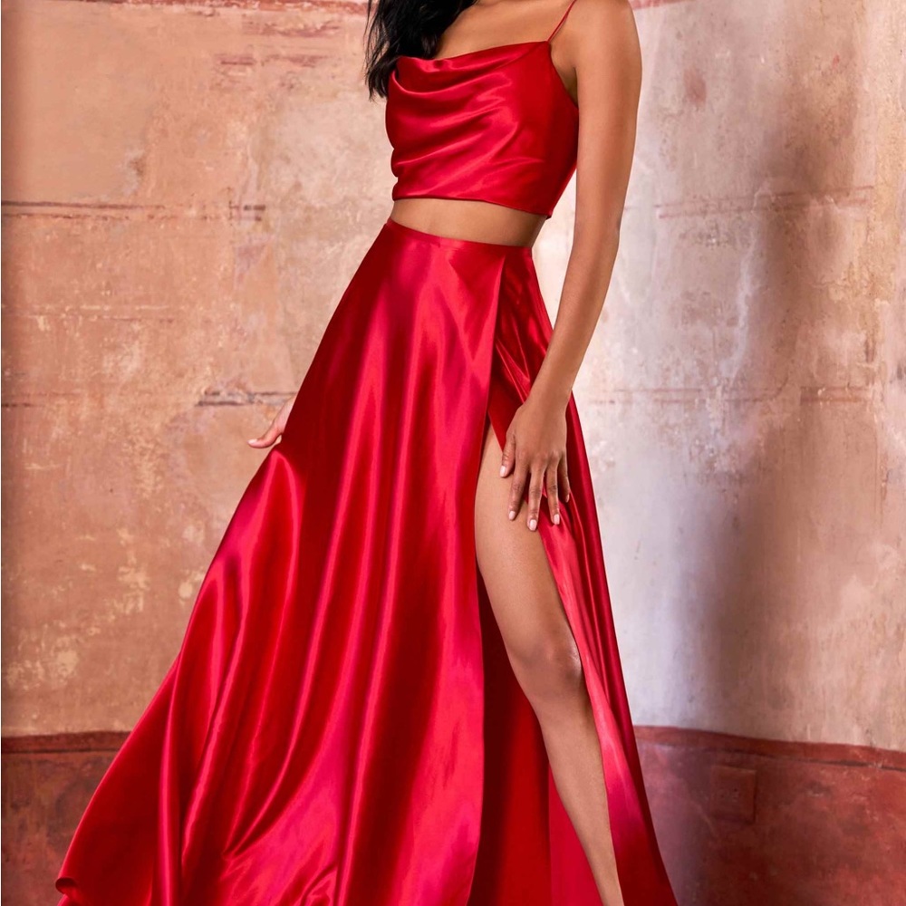 Sherri Hill red two piece prom dress 55018